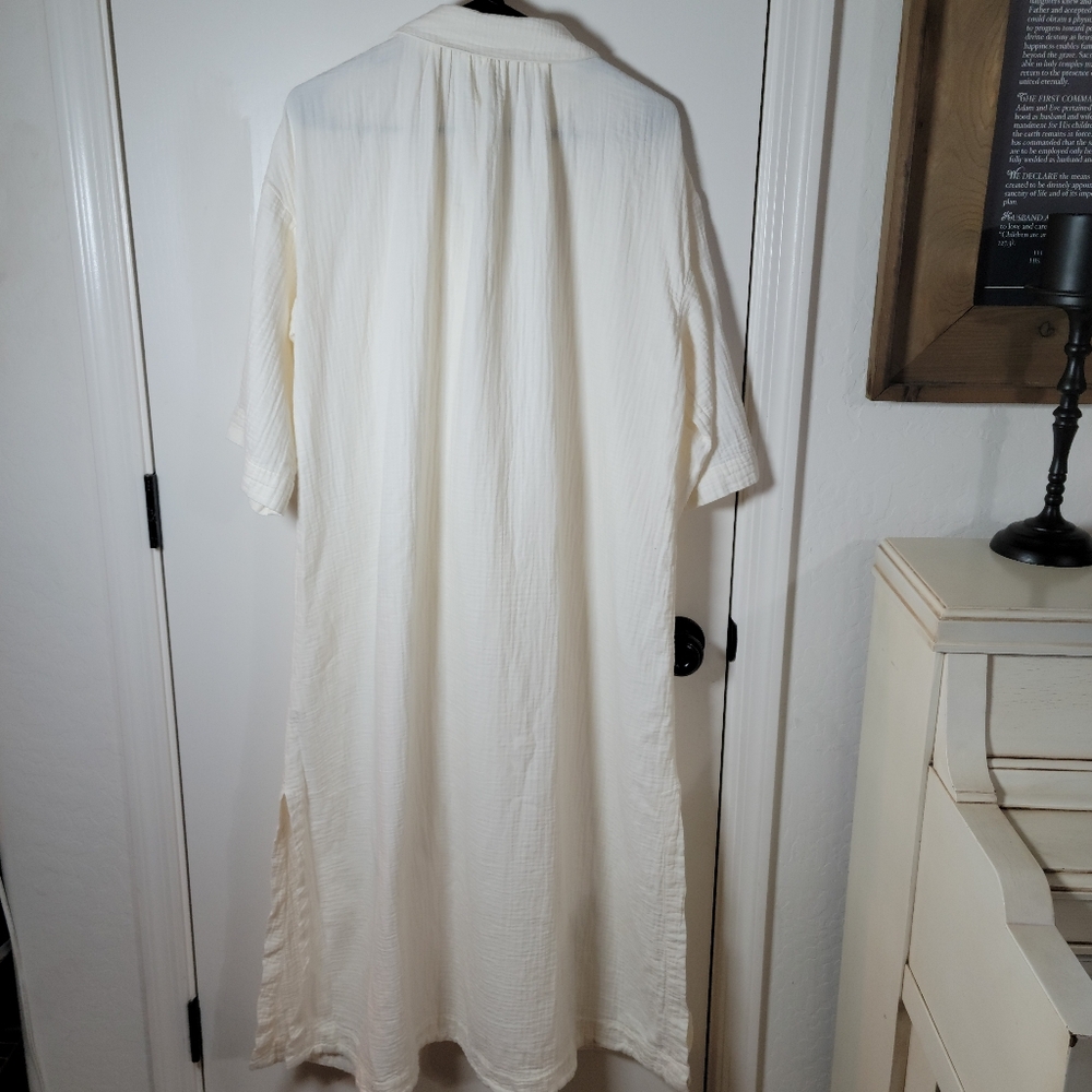 Madewell Lightestspun Cover-Up Maxi Shirtdress | 100% Cotton | Size Medium - Picture 7 of 10